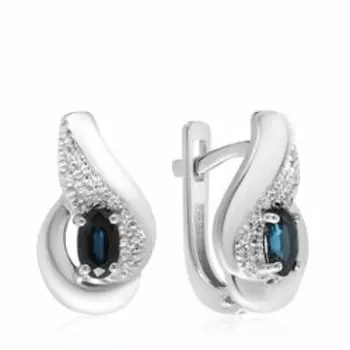 Золотые серьги с сапфирами и бриллиантами