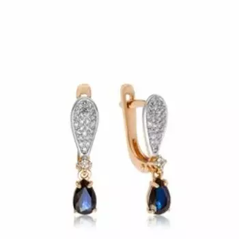 Золотые серьги с сапфирами