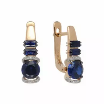 Золотые серьги с сапфирами и бриллиантами