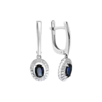 Золотые серьги с сапфирами и бриллиантами