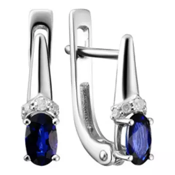 Золотые серьги с сапфирами и бриллиантами