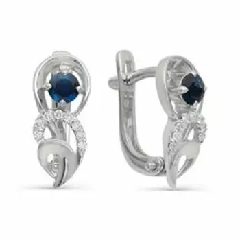 Золотые серьги с сапфирами и бриллиантами