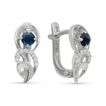 Золотые серьги с сапфирами и бриллиантами