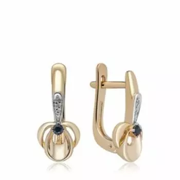 Золотые серьги с сапфирами и бриллиантами