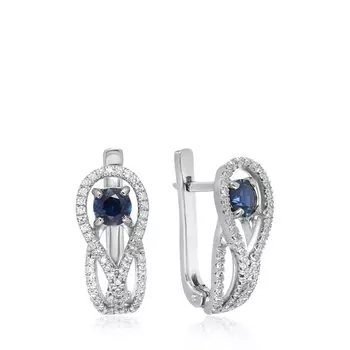 Золотые серьги с сапфирами и бриллиантами