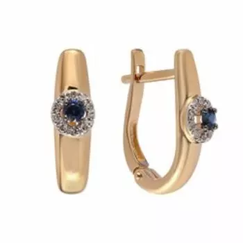 Золотые серьги с сапфирами и бриллиантами