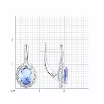 Золотые серьги с ситаллами и фианитами