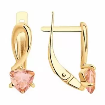 Золотые серьги с ситаллом