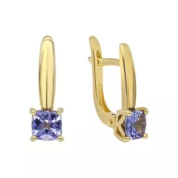 Золотые серьги с танзанитами