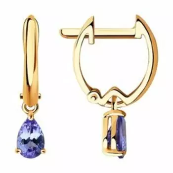 Золотые серьги с танзанитами