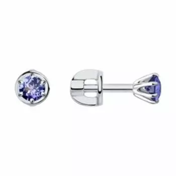 Золотые серьги с танзанитами