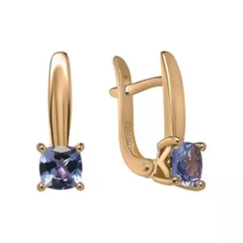 Золотые серьги с танзанитами