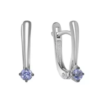 Золотые серьги с танзанитами