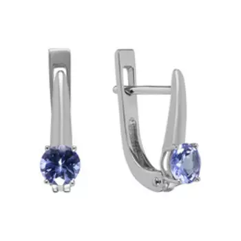 Золотые серьги с танзанитами