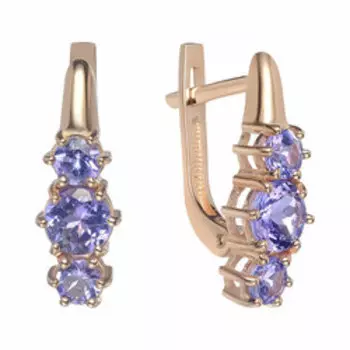 Золотые серьги с танзанитами