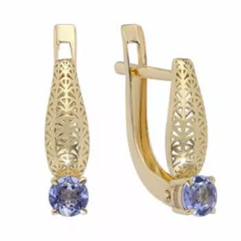 Золотые серьги с танзанитами