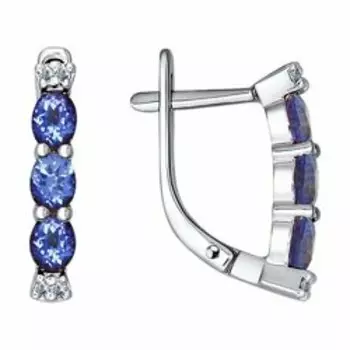 Золотые серьги с танзанитами