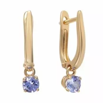 Золотые серьги с танзанитами
