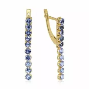 Золотые серьги с танзанитами