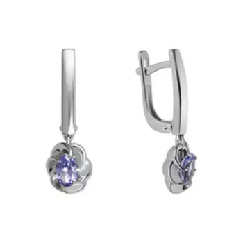 Золотые серьги с танзанитами