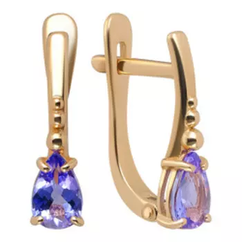 Золотые серьги с танзанитами
