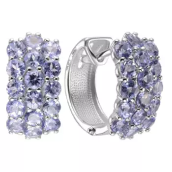 Золотые серьги с танзанитами