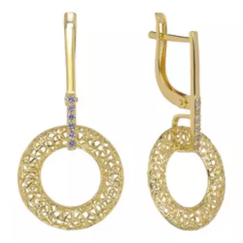 Золотые серьги с танзанитами