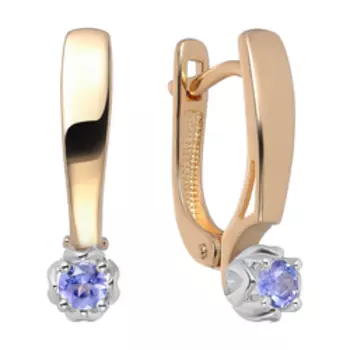 Золотые серьги с танзанитами