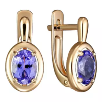 Золотые серьги с танзанитами
