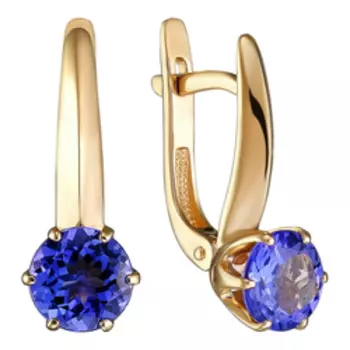 Золотые серьги с танзанитами