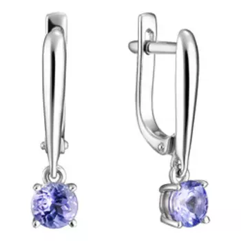 Золотые серьги с танзанитами