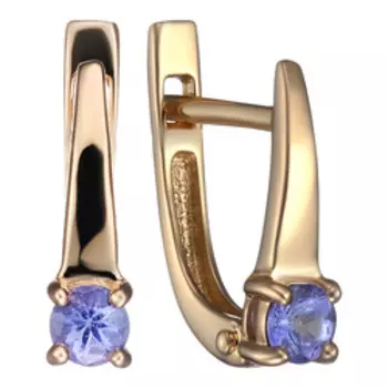 Золотые серьги с танзанитами