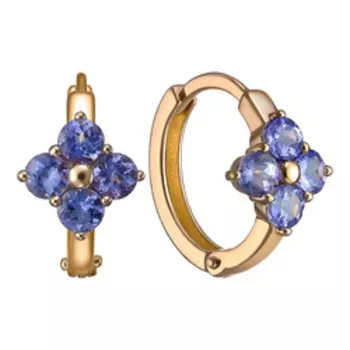 Золотые серьги с танзанитами