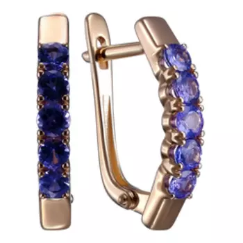 Золотые серьги с танзанитами