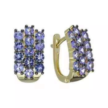 Золотые серьги с танзанитами