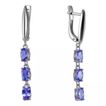 Золотые серьги с танзанитами