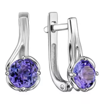 Золотые серьги с танзанитами