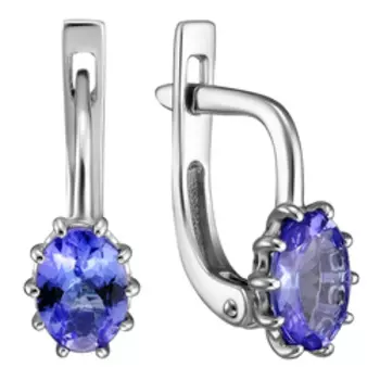 Золотые серьги с танзанитами