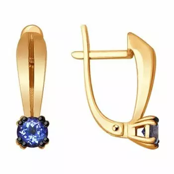 Золотые серьги с танзанитами