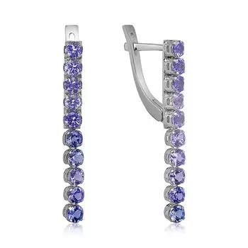 Золотые серьги с танзанитами