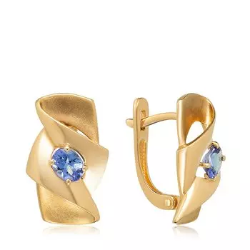 Золотые серьги с танзанитами