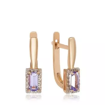 Золотые серьги с танзанитами