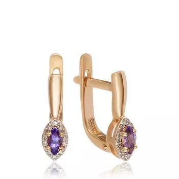 Золотые серьги с танзанитами