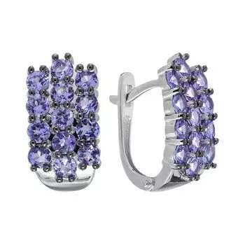 Золотые серьги с танзанитами