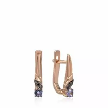 Золотые серьги с танзанитами