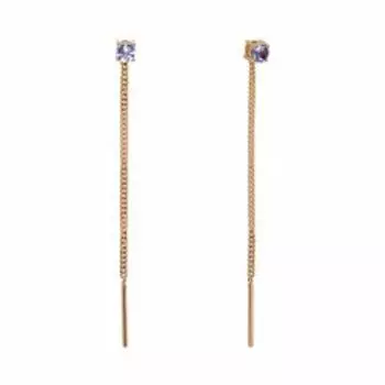 Золотые серьги с танзанитами