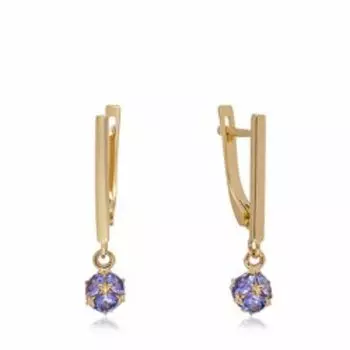 Золотые серьги с танзанитами