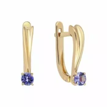 Золотые серьги с танзанитами