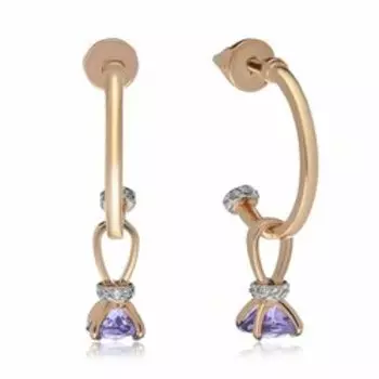 Золотые серьги с танзанитами