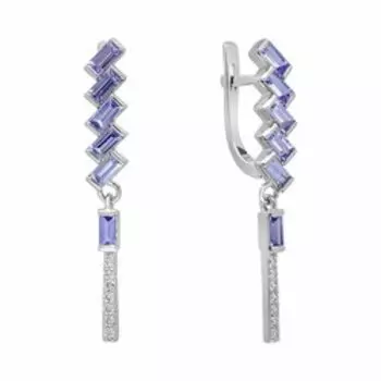 Золотые серьги с танзанитами и бриллиантами